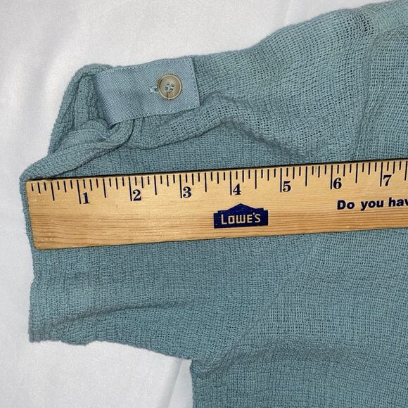 Soft Surroundings Gauzy Textured Cotton Light Blue Top XS Short Sleeve Tunic - Picture 7 of 11